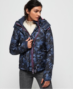 Superdry Arctic Hood Camo SD-Windcheater Női Kabát Sötétkék/Rózsaszín | DHSKZ7453